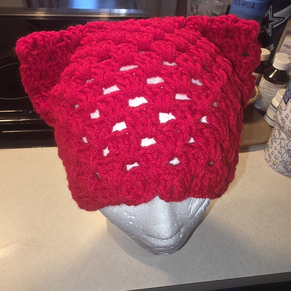 Handcrafted Red Crochet Hat